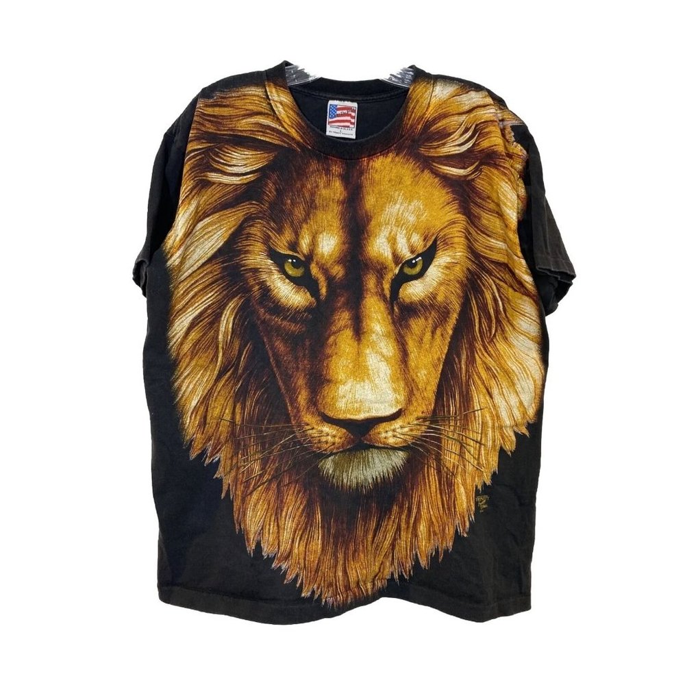 VTG 90s Trinity Products Made at the Beach Men’s Large T-Shirt Big Lion Graphic